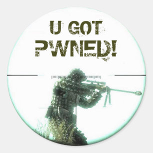 Sie got Pwned Runder Aufkleber