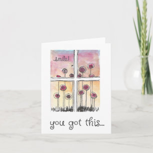 Sie haben das Got, Lächeln, Aquarellfarben Blume A Karte