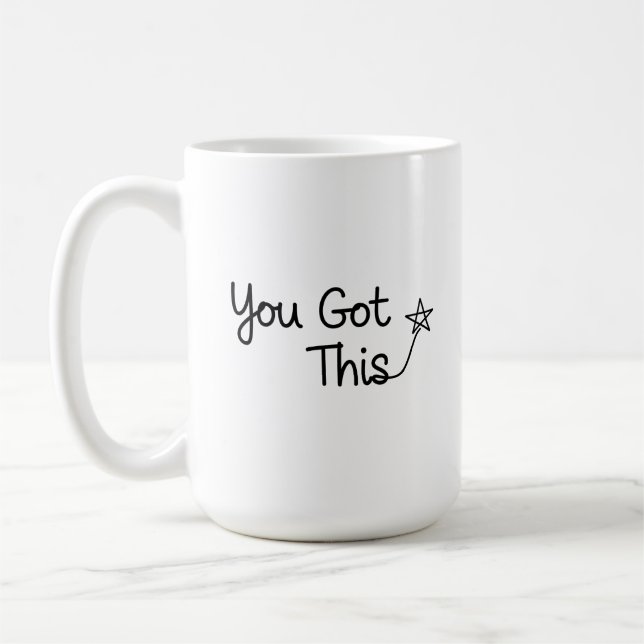 "Sie haben das Got" Motivierend Star-Design Kaffeetasse (Links)