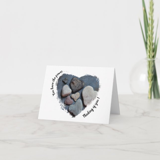 Sie haben den Power-Denken U-Heart Rocks Card Dankeskarte (Vorderseite)