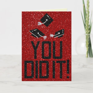 Sie haben die Black Glitzer Abschluss Card Karte