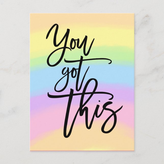 Sie haben diese Motivierend Zitat-Regenbogenfarben Postkarte (Vorderseite)