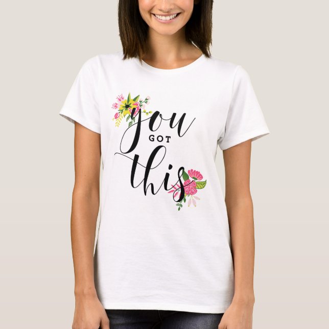 Sie haben diese schwarze moderne Kalligrafie Got T-Shirt (Vorderseite)