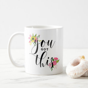 Sie haben diese Tasse mit Blumenschrift Got
