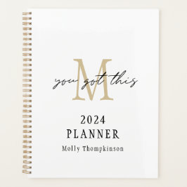 Sie haben diesen 2024 Monogramm Anfangsnamen weiß  Planer