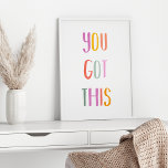 Sie haben dieses bunte inspirierende Zitat Got Poster<br><div class="desc">Das hast du Got! Ein inspirierendes Zitat in farbiger und lustiger whimsical Typografie.</div>