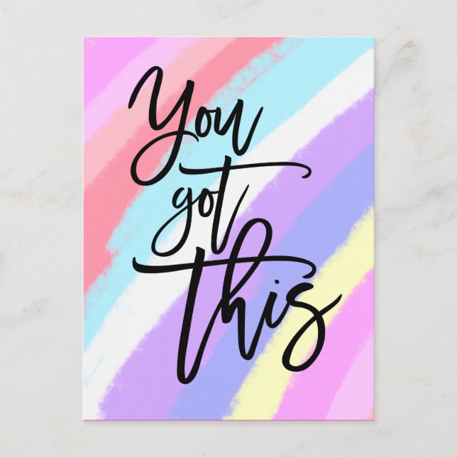 Sie haben dieses Motivierend Zitat-Regenbogenmuste Postkarte (Vorderseite)