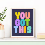 Sie haben dieses Niedliche inspirierende Zitat Got Poster<br><div class="desc">Das hast du Got! Inspiration Zitat in bunt und lustig whimsical Typografie.</div>