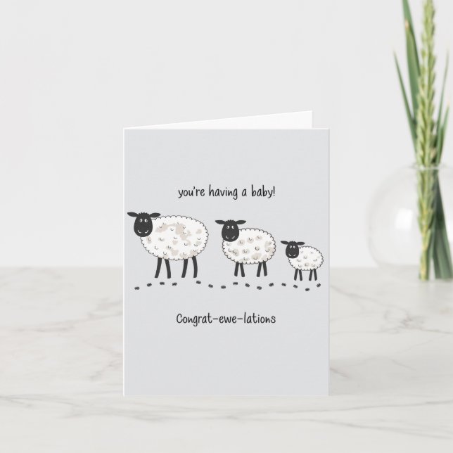 Sie haben ein Baby Grat- Ewe-Lationen schwanger Karte (Vorderseite)