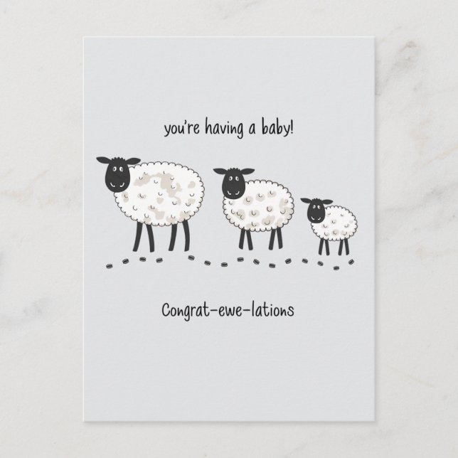 Sie haben ein Baby Grat- Ewe-Lationen schwanger Postkarte (Vorderseite)
