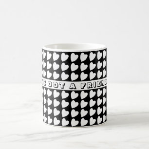 Sie haben ein Friend Black Heart Pattern Valentine Kaffeetasse