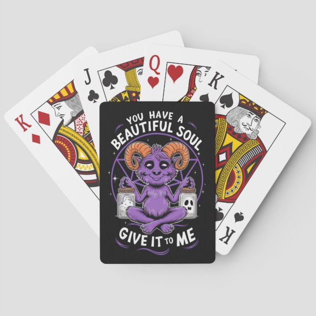 Sie haben ein schönes Soul Satanic Baphomet Spielkarten (Rückseite)