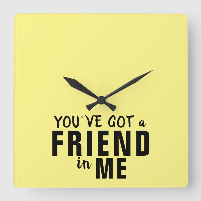 Sie haben eine Freundschaft got Quadratische Wanduhr (Vorderseite)