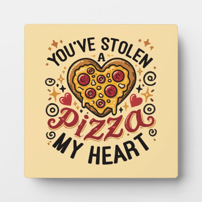 Sie haben eine Pizza "Mein Herz" gestohlen - Funny Fotoplatte (Vorderseite)