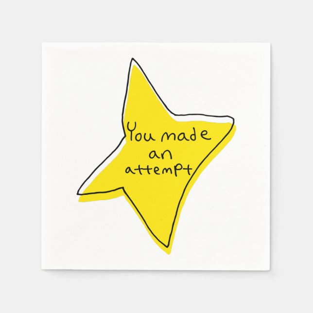 Sie haben einen Versuch unternommen - gelber Star Serviette (Vorderseite)