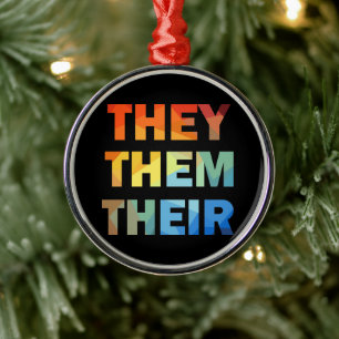 Sie haben ihre Geschlechtspronomen Ornament Aus Metall