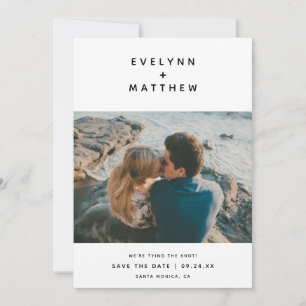 Sie haben mich   Einfache moderne Namen   Schwarz Save The Date