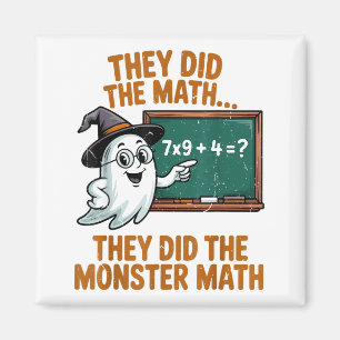 Sie haben Monster-Mathematik-Lehrer-Halloween-Kost Magnet