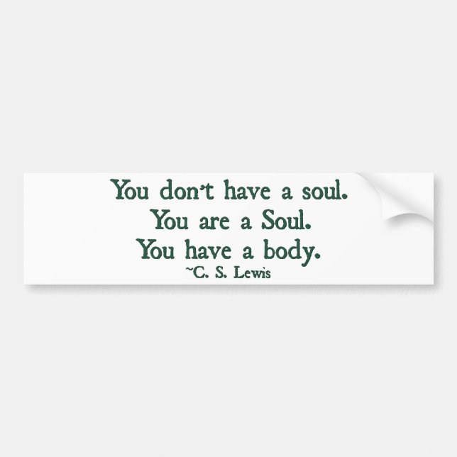 Sie haben nicht ein Soul, Sie sind ein Soul Autoaufkleber (Vorne)