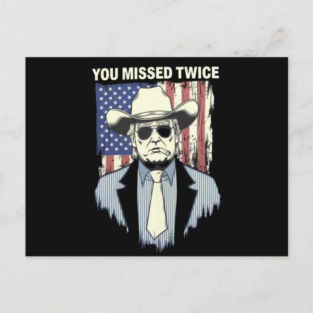 Sie haben zweimal Western Trump Cowboy Trump 2024  Postkarte (Vorderseite)