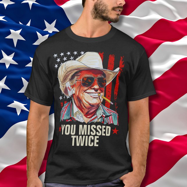 Sie haben zweimal Western Trump Cowboy vermisst |  T-Shirt (Von Creator hochgeladen)
