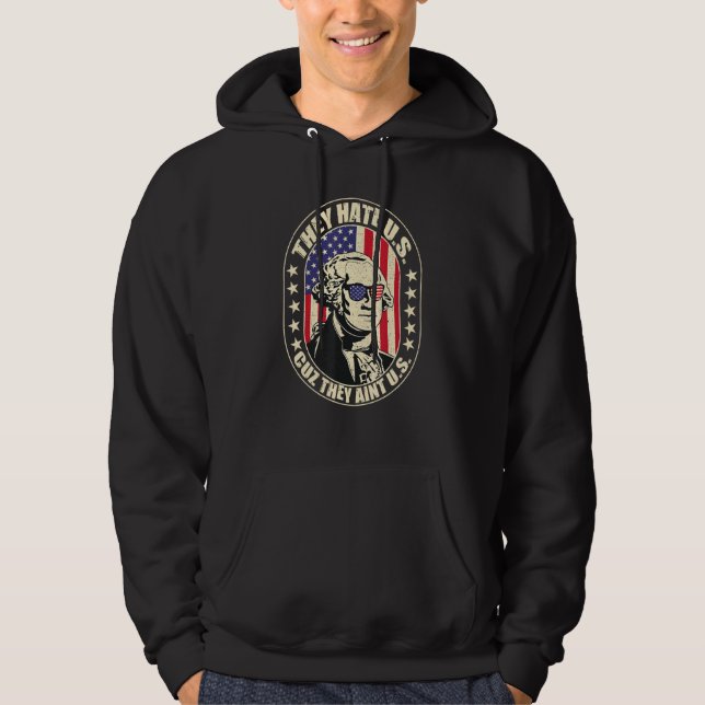 Sie hassen US Cuz Sie sind nicht US George Washing Hoodie (Vorderseite)