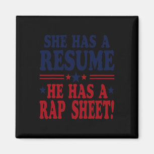 Sie hat ein Resume, er hat einen Rap-Blatt Kamala Magnet