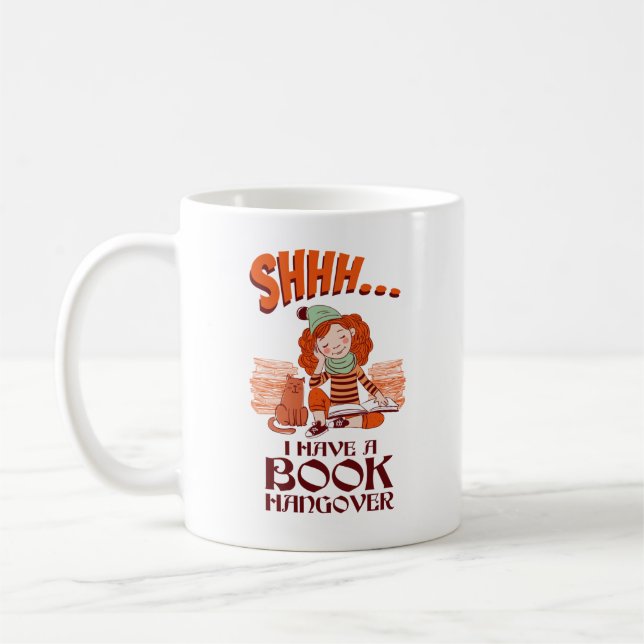 Sie hat einen Buchhangover-Funny-Buchwurm Kaffeetasse (Links)