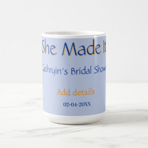 SIE HAT ES BRAUTALSHOWER BLAU ORANGE STYLISCHER TR KAFFEETASSE