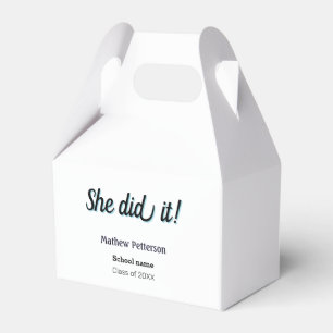 Sie hat es einfach schwarz klassisch modern Abschl Geschenkschachtel