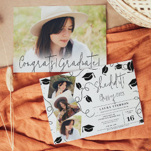 Sie hat es gemacht Moderner Abschluss für Schwarzw Einladung