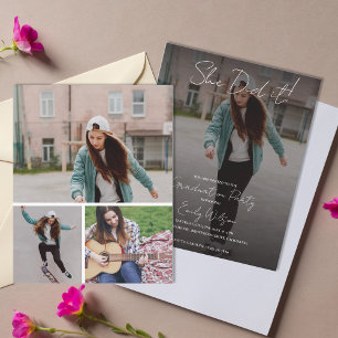 Sie hat es geschafft Absolventin Mehrfach-Foto-Par