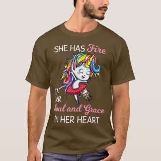 Sie hat Feuer in ihrem Soul und Grace Unicorn Funn T-Shirt