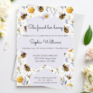 Sie hat ihre Honigbienen Florale Hochzeitsdusche Einladung