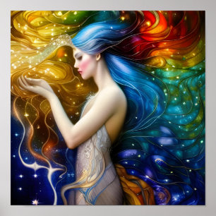 Sie hat Rainbow Starlight Digital Art Poster
