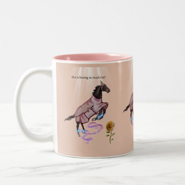 Sie hat so viel Spaß! Zweifarbige Tasse (Links)