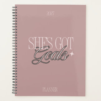 Sie hat Ziele 2027 Dusty Rose Spiral-Terminplaner Planer