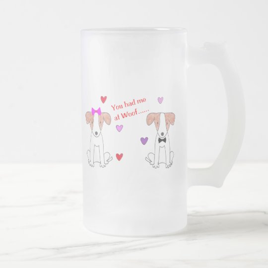 Sie hatten mich am Schuss-Jack Russell Mattglas Bierglas