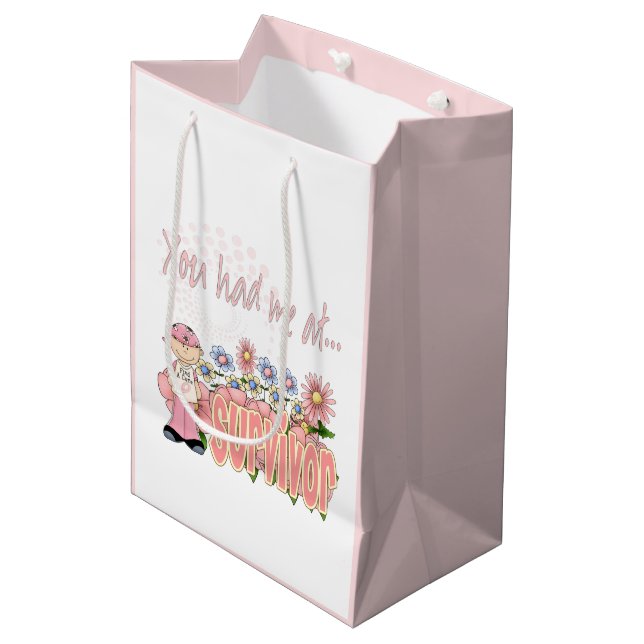 Sie hatten mich auf Krebsüberleben Mittlere Geschenktüte (Vorderseite Schrägansicht)