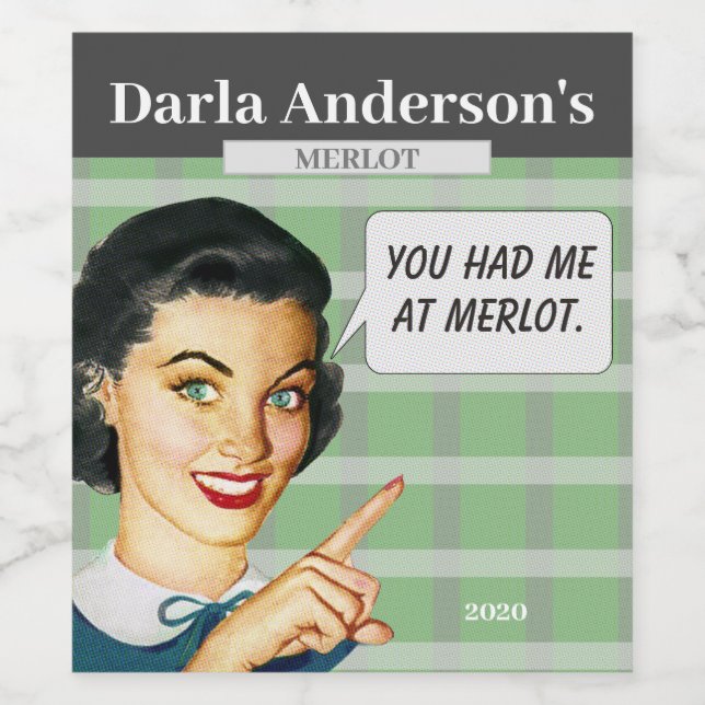 Sie hatten mich bei Merlot - Weinetikett (Einzelnes Label)