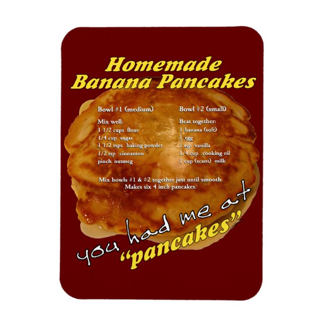 Sie hatten mich bei "Pancakes" - Rezept Magnet (Vertikal)