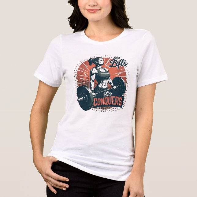 Sie hebt, sie erobert Tri-Blend shirt (Vorderseite)