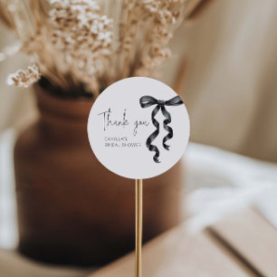 Sie heiratet Black Bow Bridal Shower  Runder Aufkleber