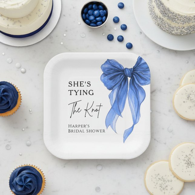 Sie heiratet Der Blaue Bogen Brautparty Pappteller (Von Creator hochgeladen)