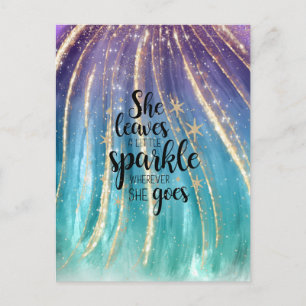 Sie hinterlässt einen kleinen Glanz Luxus Glitter Postkarte