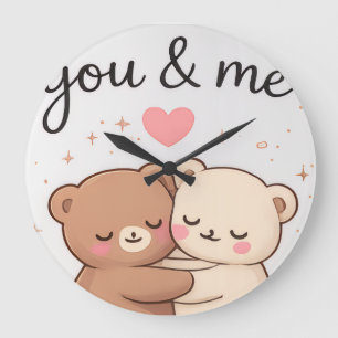 Sie & Ich Süßer Bär Paaruhr an der Wand  Große Wanduhr