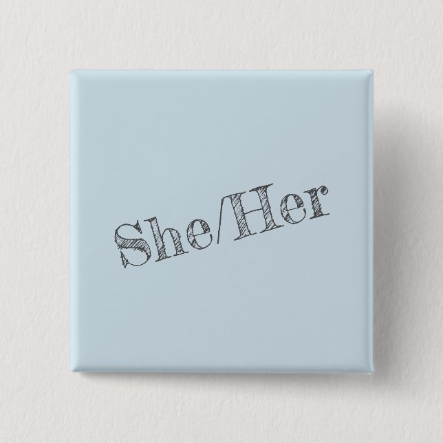 Sie/ihr Pronomen-Button (Quadrat) Button (Vorderseite)