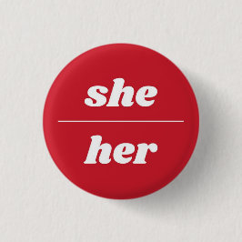 Sie/ihr Pronoun-Button, 1¼ Zoll Button