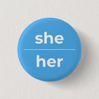 Sie/ihr Pronoun-Button, 1¼ Zoll Button