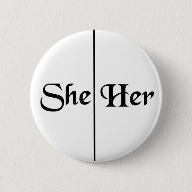 Sie/ihre Pronomen-kundenspezifische Farbe v5 Button (Vorderseite)